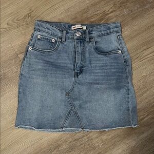 Levi's Faded Blue Denim Mini Skirt with Center Seam